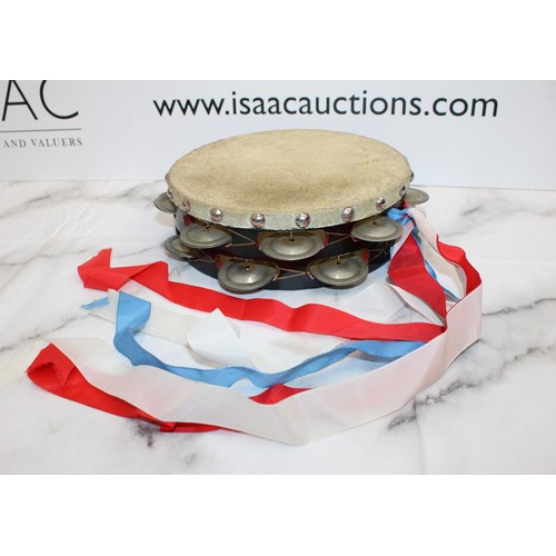 90 - A Collectable Vintage Salvation Army Bonnet And Tambourine -In A Case As Shown