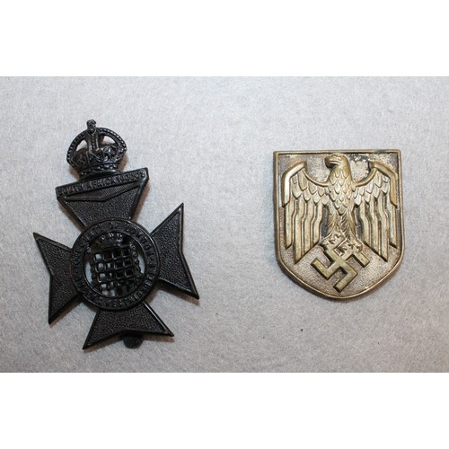 A Selection Of English And German Cap Badges/Miniature Medals From WW1 ...