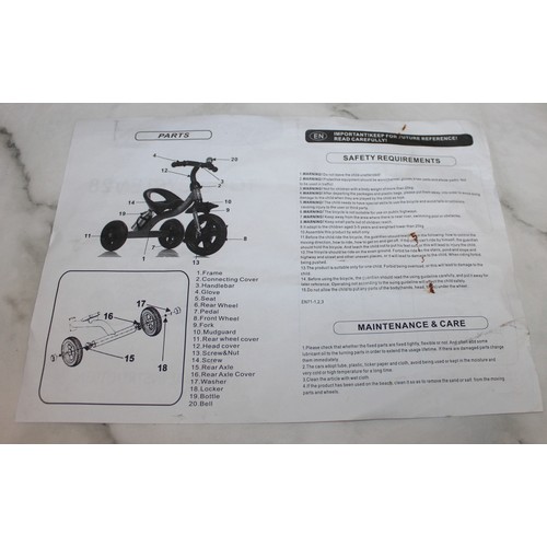 256 - Ex Wholesale-Two Kids Tricycles One Pink Made Up With Box & One Blue Unmade In Box As Found