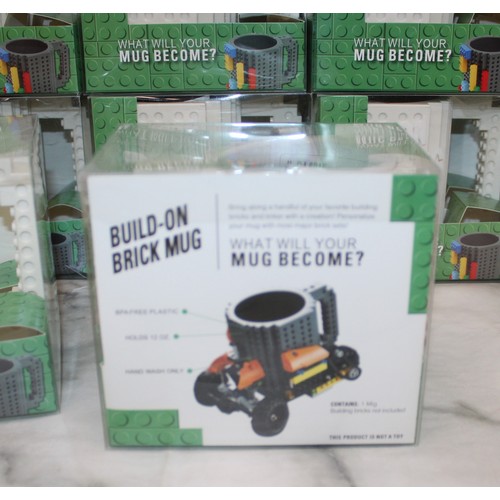262 - Quantity Of Ex Wholesale (32) Cup Building Blocks Boxed BUILD- ON BRICK MUG (What Will Your MUG BECO... 