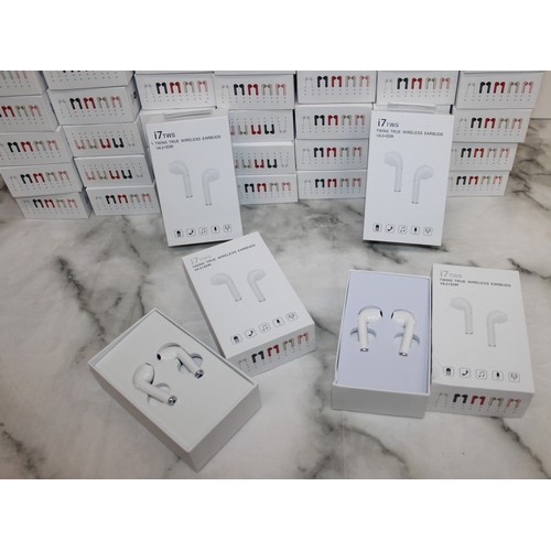 269 - Ex Warehouse 73 Boxed i7 TWS TWINS TRUE WIRELESS EARBUDS V4.2+DER As Found Untested Look To Be White... 