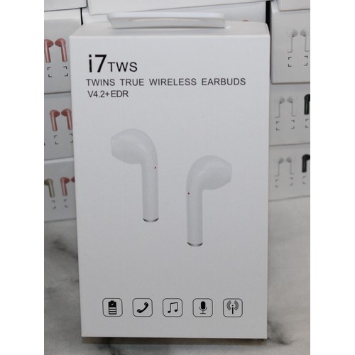 269 - Ex Warehouse 73 Boxed i7 TWS TWINS TRUE WIRELESS EARBUDS V4.2+DER As Found Untested Look To Be White... 