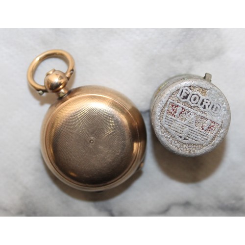 92 - Stamped 9ct Gold Filled Sovereign Case & A 6d Case As Found