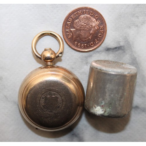 92 - Stamped 9ct Gold Filled Sovereign Case & A 6d Case As Found