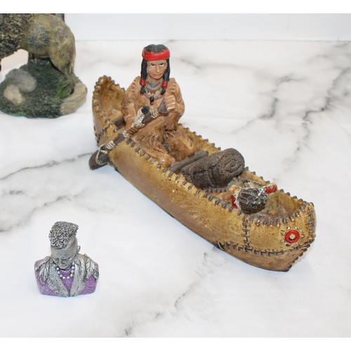 93 - A Selection Of Collectable Indian Figurines Tallest 47cm As Found