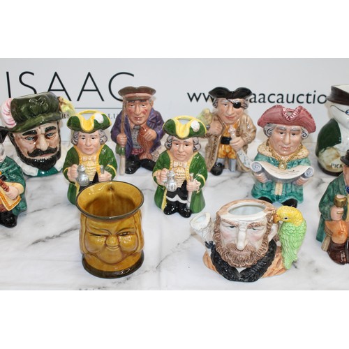 95 - A Quantity Of Toby Jugs Etc Height Of Tallest 14.5cm As Found Collection Only
