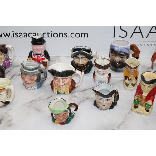 97 - A Quantity Of Toby Jugs Etc Height Of Tallest 12.5cm As Found Collection Only