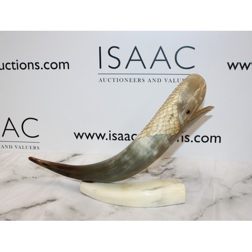 104 - A Collectable Vintage Hand-Carved Cow Horn Fish Sculpture L: 39cm
COLLECTION ONLY