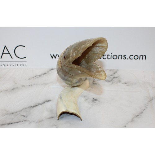 104 - A Collectable Vintage Hand-Carved Cow Horn Fish Sculpture L: 39cm
COLLECTION ONLY