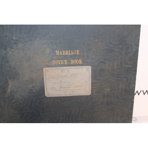 105 - Three Antique BIRTH & MARRIGE REGISTER/NOTICE BOOKS DATING BACK TO 1837-1870 As Found