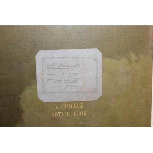 105 - Three Antique BIRTH & MARRIGE REGISTER/NOTICE BOOKS DATING BACK TO 1837-1870 As Found