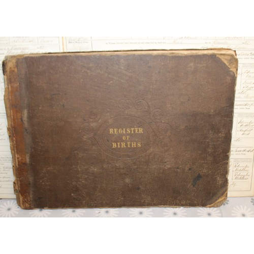 105 - Three Antique BIRTH & MARRIGE REGISTER/NOTICE BOOKS DATING BACK TO 1837-1870 As Found