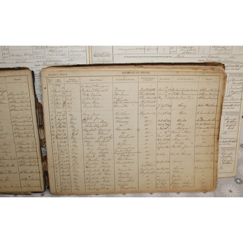 105 - Three Antique BIRTH & MARRIGE REGISTER/NOTICE BOOKS DATING BACK TO 1837-1870 As Found