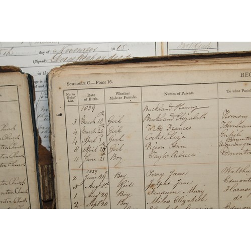105 - Three Antique BIRTH & MARRIGE REGISTER/NOTICE BOOKS DATING BACK TO 1837-1870 As Found
