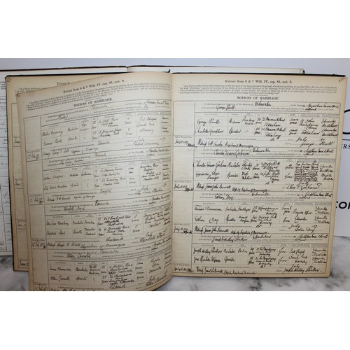 105 - Three Antique BIRTH & MARRIGE REGISTER/NOTICE BOOKS DATING BACK TO 1837-1870 As Found