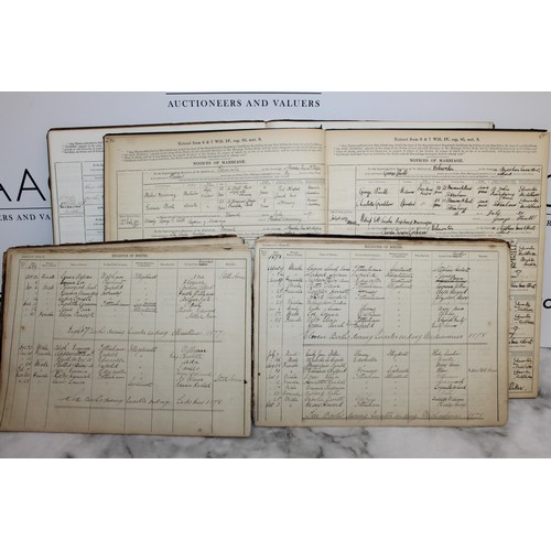 105 - Three Antique BIRTH & MARRIGE REGISTER/NOTICE BOOKS DATING BACK TO 1837-1870 As Found