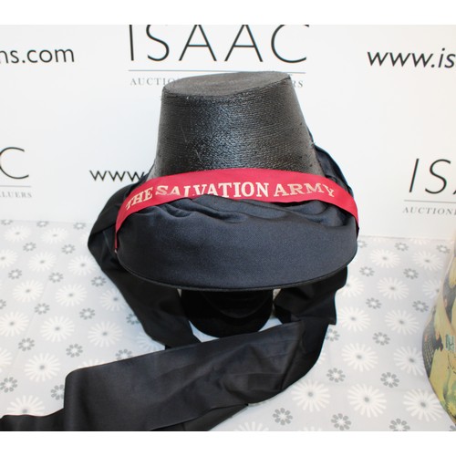 108 - A Collectable Boxed 'Victoria Salvation Army Bonnet' And A Salvation Army Tambourine -In A Carry Cas... 