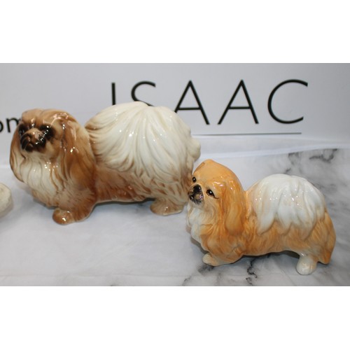 111 - Selection Of Ceramic & Brass Dogs Inc-Pekingese Sylvac/Rough Collie/Cocker Spaniel/Scottish Terrier/... 