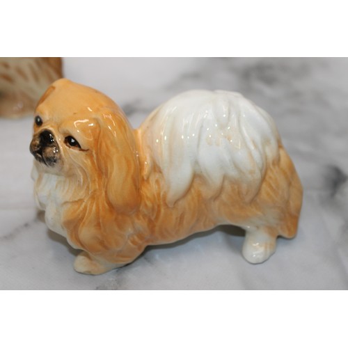111 - Selection Of Ceramic & Brass Dogs Inc-Pekingese Sylvac/Rough Collie/Cocker Spaniel/Scottish Terrier/... 