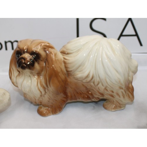 111 - Selection Of Ceramic & Brass Dogs Inc-Pekingese Sylvac/Rough Collie/Cocker Spaniel/Scottish Terrier/... 