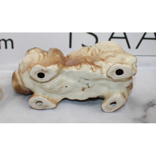 111 - Selection Of Ceramic & Brass Dogs Inc-Pekingese Sylvac/Rough Collie/Cocker Spaniel/Scottish Terrier/... 