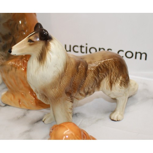 111 - Selection Of Ceramic & Brass Dogs Inc-Pekingese Sylvac/Rough Collie/Cocker Spaniel/Scottish Terrier/... 