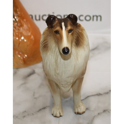 111 - Selection Of Ceramic & Brass Dogs Inc-Pekingese Sylvac/Rough Collie/Cocker Spaniel/Scottish Terrier/... 