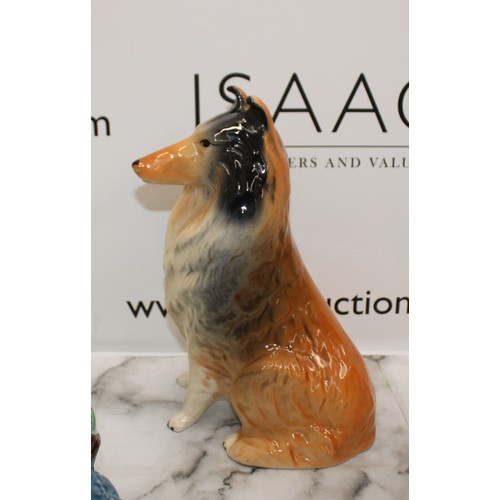 111 - Selection Of Ceramic & Brass Dogs Inc-Pekingese Sylvac/Rough Collie/Cocker Spaniel/Scottish Terrier/... 