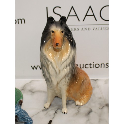 111 - Selection Of Ceramic & Brass Dogs Inc-Pekingese Sylvac/Rough Collie/Cocker Spaniel/Scottish Terrier/... 