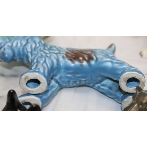 111 - Selection Of Ceramic & Brass Dogs Inc-Pekingese Sylvac/Rough Collie/Cocker Spaniel/Scottish Terrier/... 