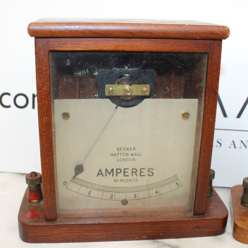 112 - One Antique Ammeter By Becker Hatton Wall Of London & A Antique Griffin London Voltmeter Both As Fou... 