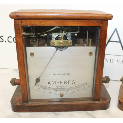 113 - One Voltmeter Griffin London & One Griffin London Amperes Meter Both As Found Height-17.5cm
Collecti... 