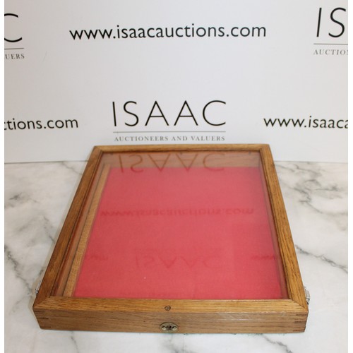114 - Wooden, Glass Topped Display Case 35.5cm x 40.5cm
COLLECTION ONLY