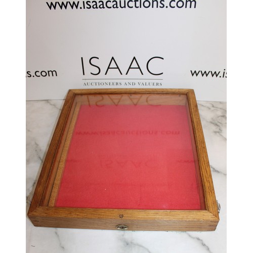114 - Wooden, Glass Topped Display Case 35.5cm x 40.5cm
COLLECTION ONLY