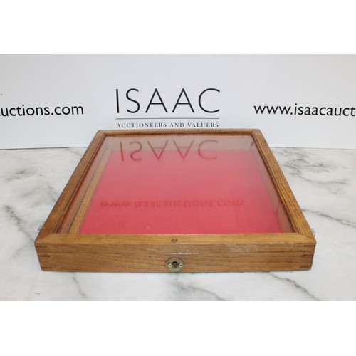 114 - Wooden, Glass Topped Display Case 35.5cm x 40.5cm
COLLECTION ONLY