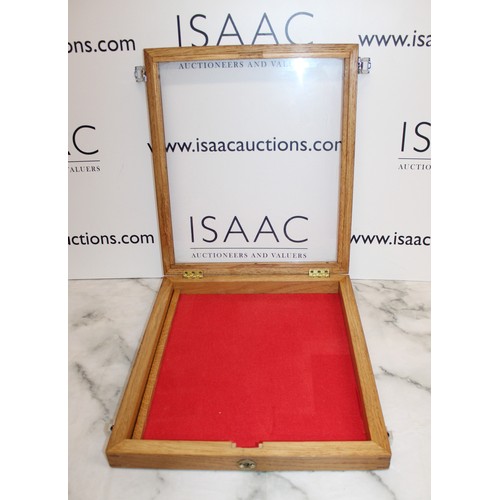 114 - Wooden, Glass Topped Display Case 35.5cm x 40.5cm
COLLECTION ONLY