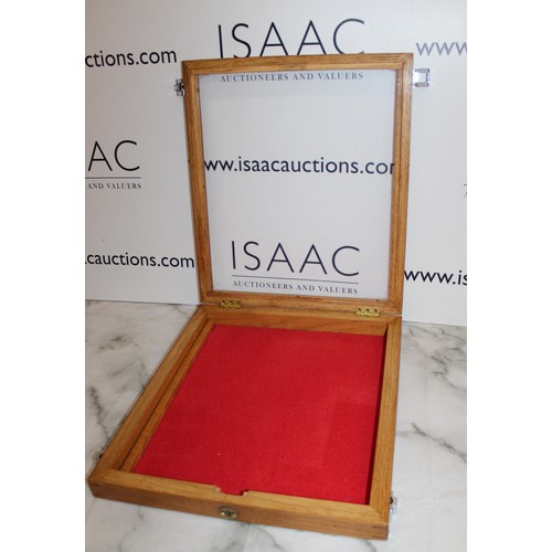 114 - Wooden, Glass Topped Display Case 35.5cm x 40.5cm
COLLECTION ONLY
