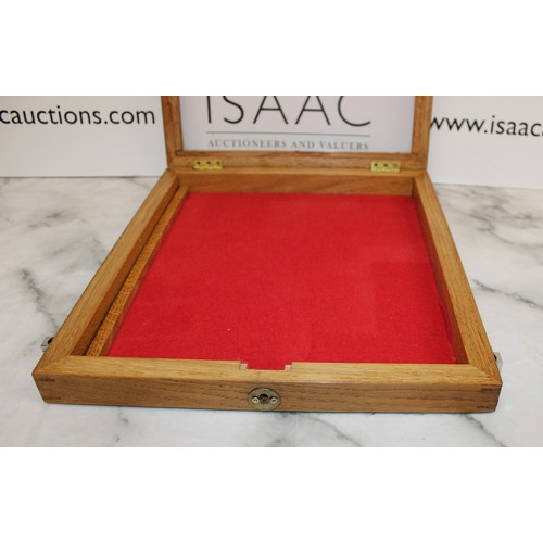 114 - Wooden, Glass Topped Display Case 35.5cm x 40.5cm
COLLECTION ONLY