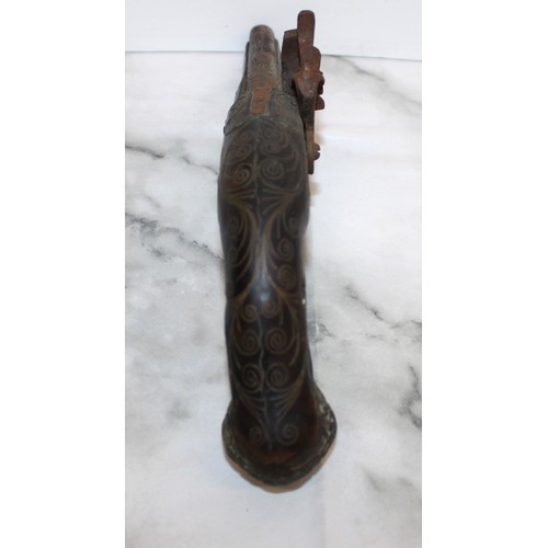 116 - Antique Flintlock Holster Pistol & Antique Flintlock Box-Lock Pocket Pistol Both As Found