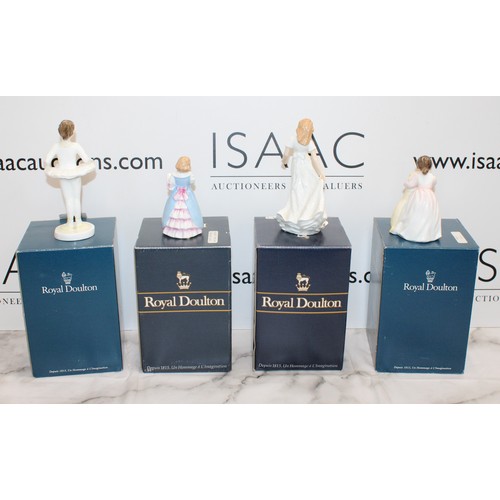 117 - 4 x Boxed Royal Doulton Figurines Inc- Friendship/Buddies/Ballet Class/First Recital  Tallest 15.5cm