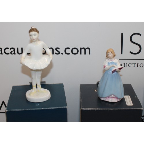 117 - 4 x Boxed Royal Doulton Figurines Inc- Friendship/Buddies/Ballet Class/First Recital  Tallest 15.5cm