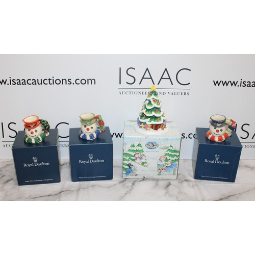 118 - 4 x Boxed Royal Doulton Christmas Items Inc-Snowman/Christmas Cracker Snowman/The Frosty Family Tree... 