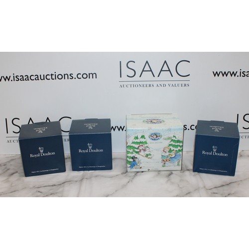 118 - 4 x Boxed Royal Doulton Christmas Items Inc-Snowman/Christmas Cracker Snowman/The Frosty Family Tree... 