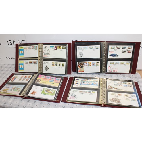 292 - 4 x Albums Containing First Day Covers From Jersey-Channel Islands As Found