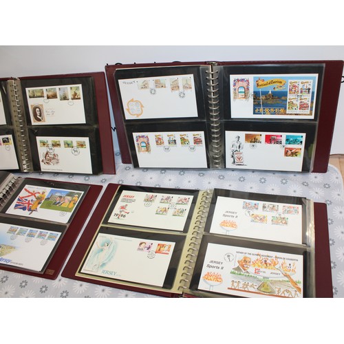 292 - 4 x Albums Containing First Day Covers From Jersey-Channel Islands As Found