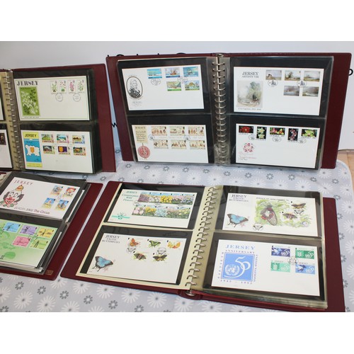 292 - 4 x Albums Containing First Day Covers From Jersey-Channel Islands As Found