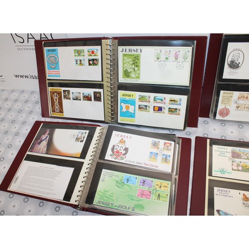 292 - 4 x Albums Containing First Day Covers From Jersey-Channel Islands As Found