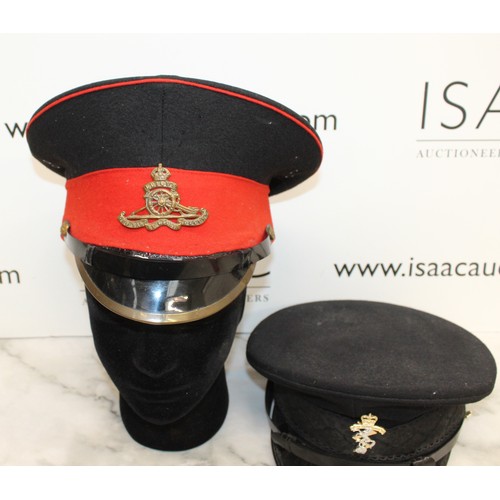 772 - Royal Artillery Officer's Dress Cap & British Army Royal Corps Of Signals Officer's Dress Peaked Cap... 