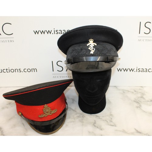 772 - Royal Artillery Officer's Dress Cap & British Army Royal Corps Of Signals Officer's Dress Peaked Cap... 
