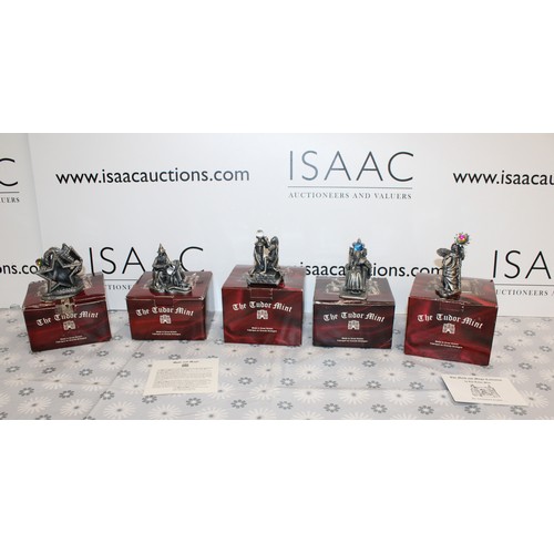 185 - 5 x Boxed Myth And Magic Collectables Figurines By The Tudor Mint Inc:  The Dragon Of The Stars/Rune... 